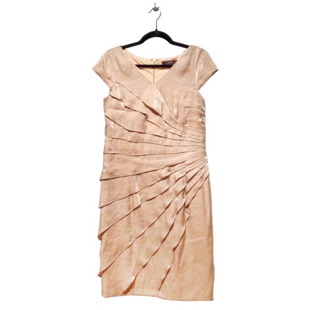 Jessica - Gold Ruffle Midi Dress